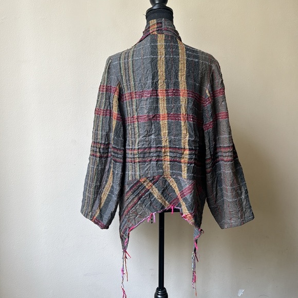Giselle Shepatin Art to Wear Lagenlook One Size Designer Plaid Jacket - Picture 4 of 5